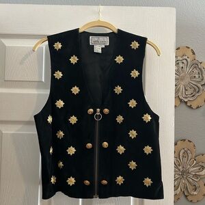 Black and Gold Star Embellished Vest